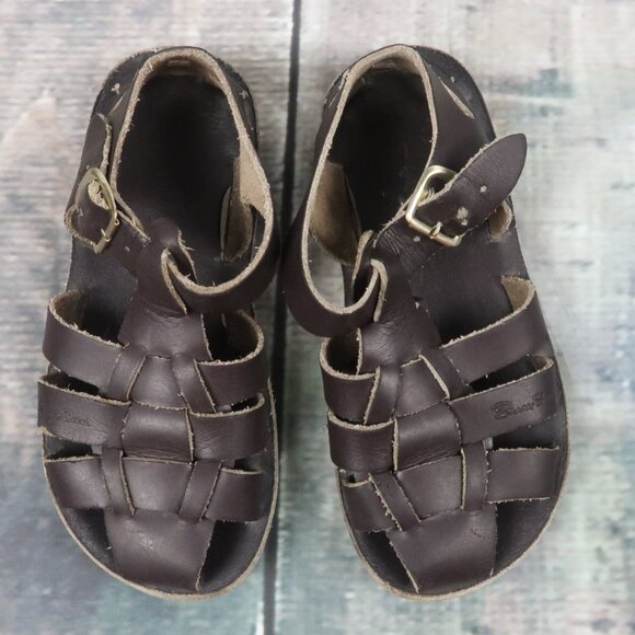 SUN SAN BROWN LEATHER SANDALS SIZE 9 - Picture 5 of 5